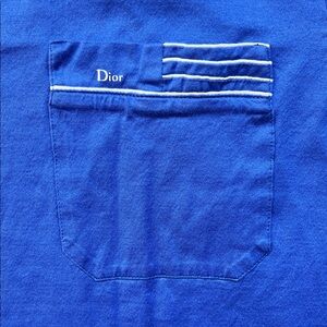 Dior (Designer) Royal Blue Mens Short Sleeve Tee { Fits like a Medium }